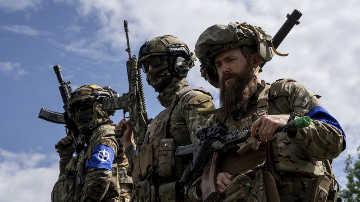 Μαχητές του σώματος Ρώσων εθελοντών του ουκρανικού στρατού - φώτο αρχείου