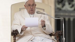 Pope Francis during his weekly audience in St Peter's Square 