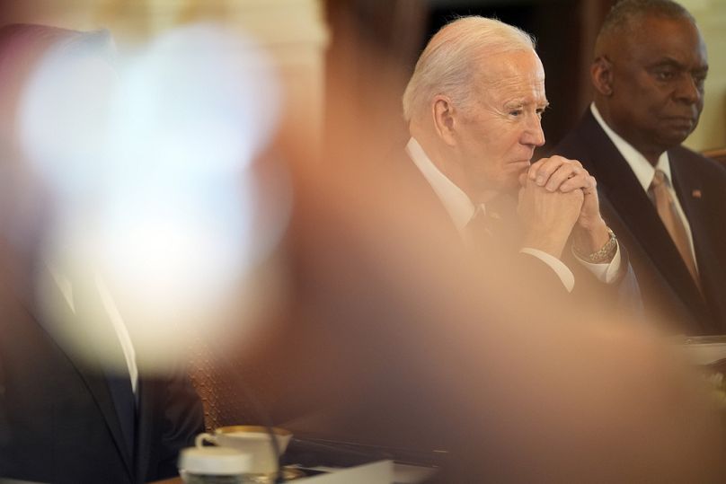 President Joe Biden meets with Polish President Andrzej Duda and Polish Prime Minister Donald Tusk in the East Room of the White House, March 2024