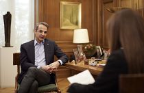 Ο πρωθυπουργός της Ελλάδας Κυριάκος Μητσοτάκης παραχωρεί συνέντευξη στο euronews