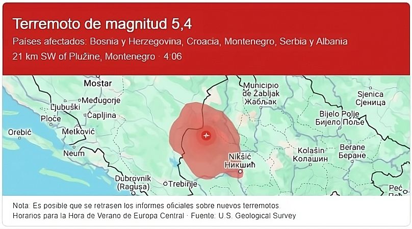 Terremoto en Montenegro que afectó también a Italia