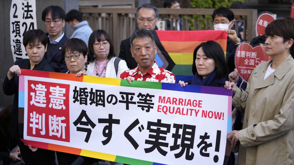 Manifestación en Japón a favor del matrimonio homosexual. 