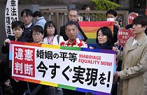 Manifestación en Japón a favor del matrimonio homosexual. 