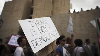 خلال تظاهرة إسرائيلية في مدينة القدس