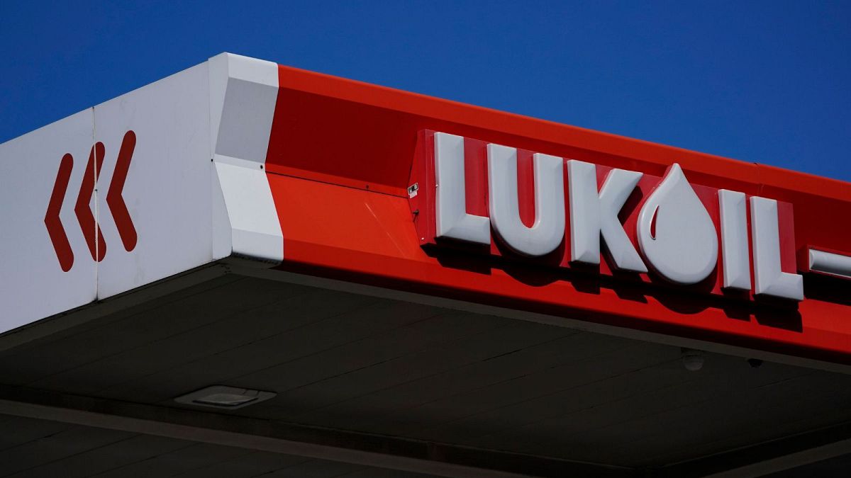 A Lukoil gas station sits in Newark, N.J., Thursday, March 3, 2022.