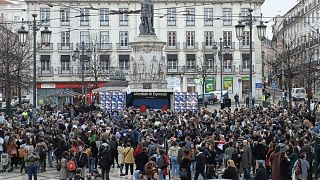 Centenas de jornalistas reuniram-se na Praça do Camões em Lisboa