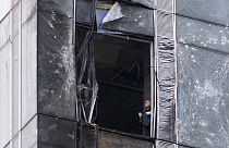 Arşiv: Rusya'nın başkentinde drone saldırısında zarar gören Moscow City iş bölgesinde bir gökdelen
