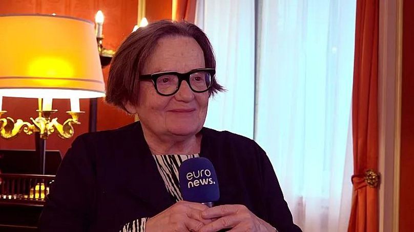 Agnieszka Holland durante la entrevista en diciembre de 2023.