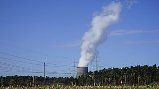 Dernier jour d'exploitation de la centrale nucléaire allemande RWE Emsland à Lingen, avant sa fermeture définitive le 15 avril 2023.
