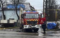 شاحنة إطفاء تضررت خلال هجوم روسي، في أوديسا، أوكرانيا.