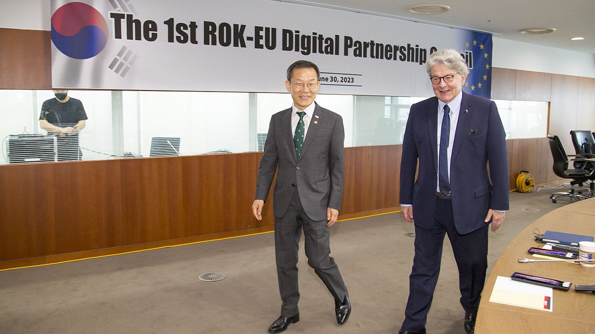 Политика на ЕС.
            
Южна Корея, Европа ще засилят сътрудничеството си за 6G, изследване на чипове
