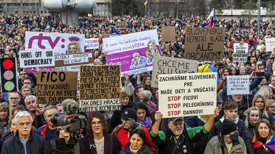 Protestos em Bratislavia
