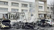 Des destructions dans la ville russe de Belgorod après un raid ukrainien, samedi 16 mars 2024.