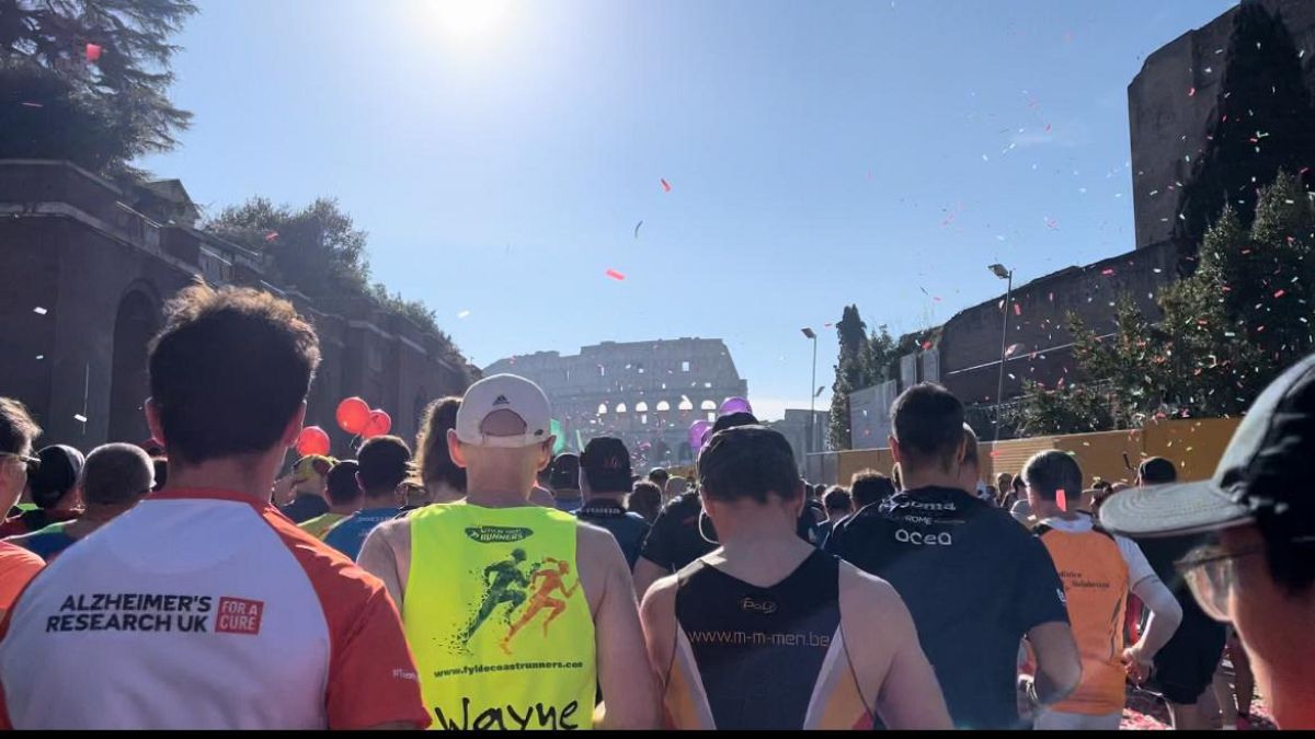 La partenza della Maratona di Roma dal Colosseo
