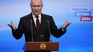 Wladimir Putin spricht nach der Wahl in Moskau in Russland