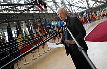 L'alto rappresentante dell'Unione europea per gli Affari esteri Josep Borrell al suo arrivo al Consiglio europeo dei ministri degli Esteri, Bruxelles, 18 marzo 2024