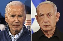 الرئيس الأمريكي جو بايدن ورئيس الوزراء الإسرائيلي بنيامين نتنياهو