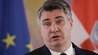 FILE - Croatia's President Zoran Milanovic at the Bellevue Palace in Berlin, Germany, on Sept. 11, 2020.