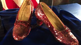 Ruby slippers once worn by Judy Garland in the "The Wizard of Oz." 
