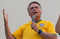 Sao Paulo'da toplanan destekçilerine hitap eden eski Brezilya Devlet Başkanı Jair Bolsonaro, 