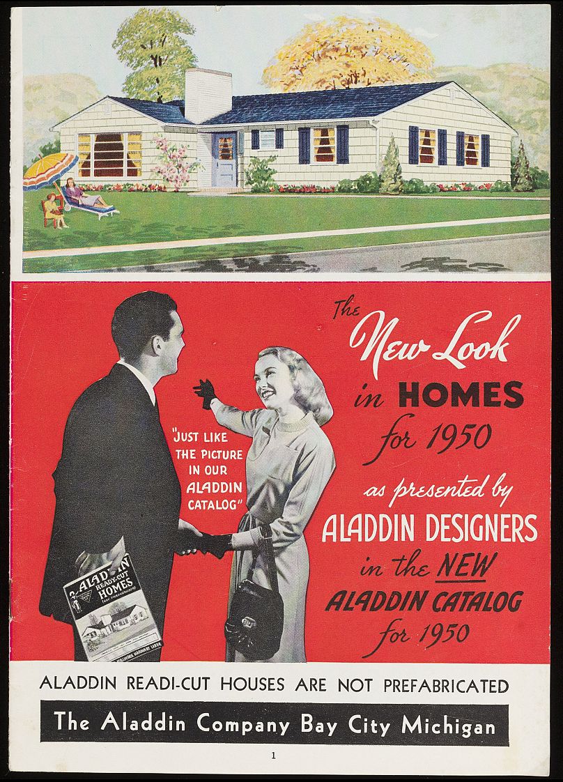 A page from a 1950 catalogue produced by Aladdin, a company that sold mail-order homes.