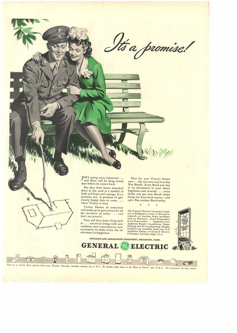 "A promise of gloriously happy days to come" is how this ad from 1945 described new housing developments built for US war veterans and their families.