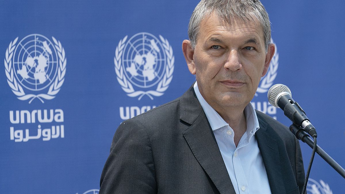 رئيس وكالة الأمم المتحدة لغوث وتشغيل اللاجئين الفلسطينيين (الأونروا) فيليب لازاريني في غزة. 2021/05/23