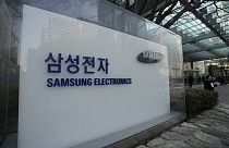 A logo of the Samsung Electronics Co. is seen at its office in Seoul, South Korea, Wednesday, Jan. 31, 2024.