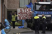 Las tiendas de campaña fuera de la Oficina de Protección Internacional en Mount Street en Dublín, el 16 de marzo de 2024.