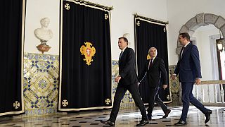 Президент Португалии Марселу Ребелу де Соуза и Луиш Монтенегру, лидер правой и правоцентристской коалиции