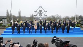 Foto de grupo de la cumbre sobre energía nuclear este jueves en Bruselas 