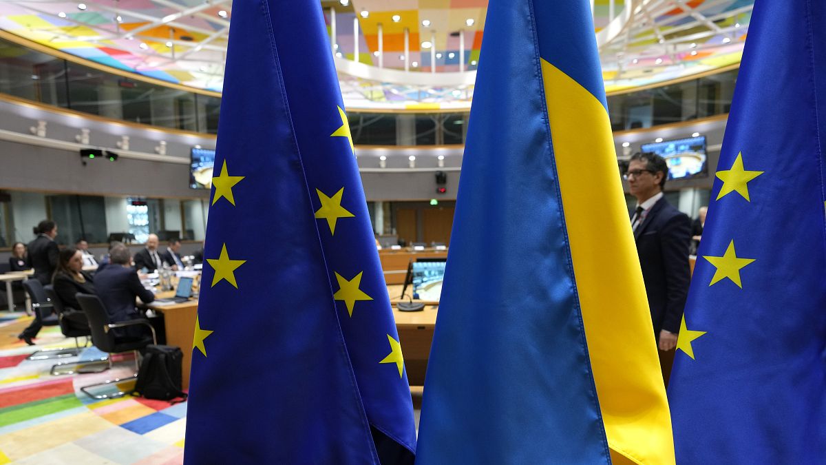 منظر عام لاجتماع مجلس الشراكة بين الاتحاد الأوروبي وأوكرانيا في مبنى المجلس الأوروبي في بروكسل