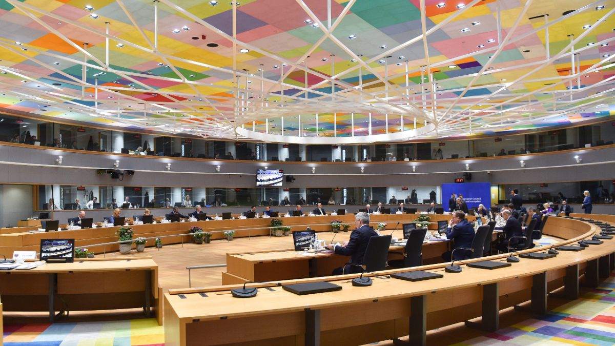 Зал заседаний Евросовета в Брюсселе 