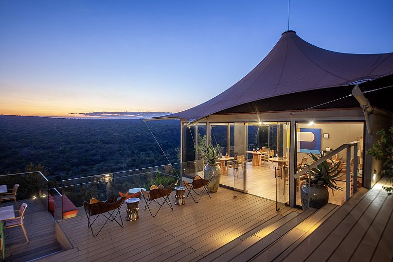 The accommodation offers incredible views of the surrounding wilderness