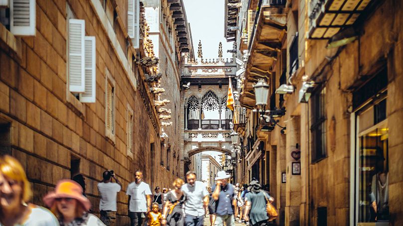 Barcelona's Barrio Gótico is popular with digital nomads and tourists.