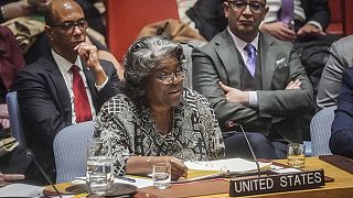 L'ambassadrice des États-Unis à l'ONU, Linda Thomas-Greenfield, s'adresse au Conseil de sécurité des Nations Unies lors d'une réunion sur la guerre à Gaza, le 11 mars 2024.