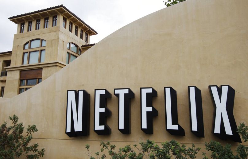 The exterior of Netflix headquarters is seen in Los Gatos, California.