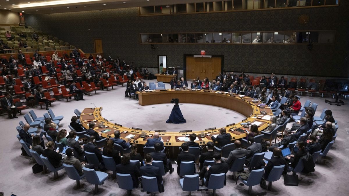 Una imagen general muestra una reunión del Consejo de Seguridad en la sede de las Naciones Unidas, el viernes 22 de marzo. 22, 2024.