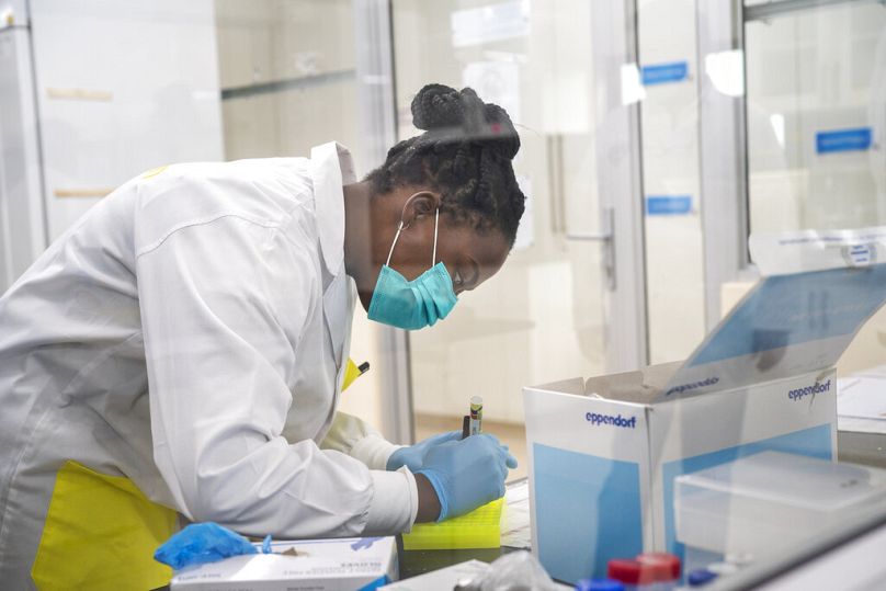 Medical scientist Melva Mlambo, works in sequencing COVID-19 omicron samples at the Ndlovu Research Center in Elandsdoorn, December 2021