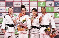 Le podium féminin de la première journée du Grand Chelem de Judo de Tbilissi