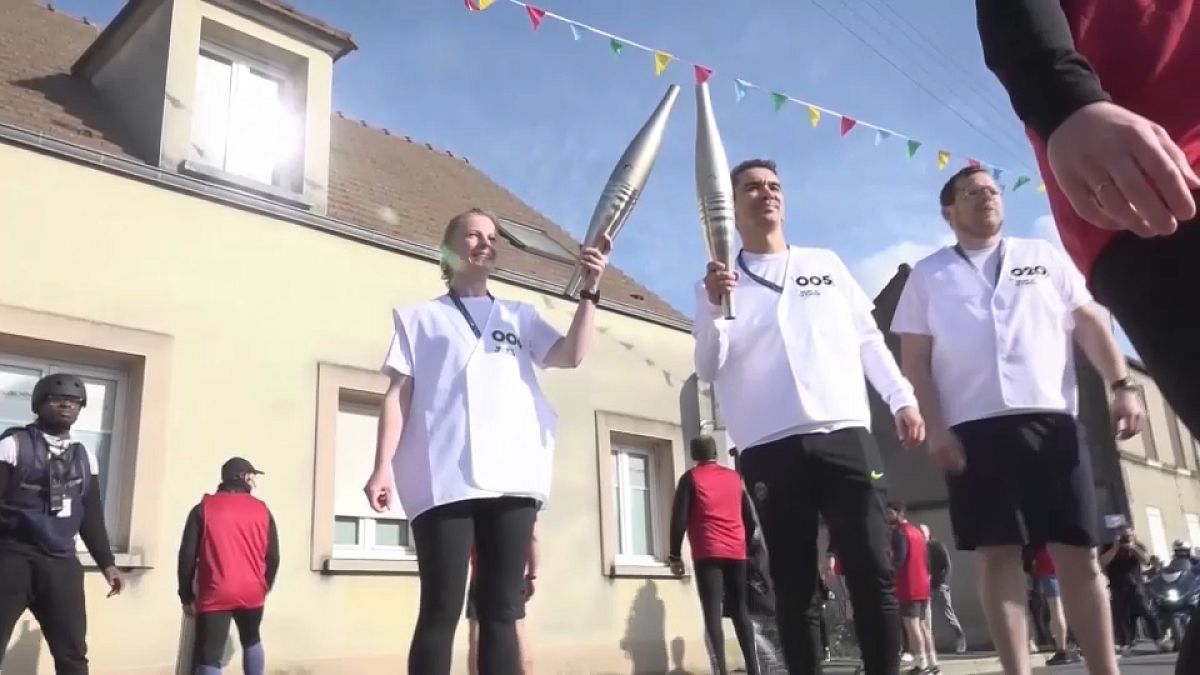 تمرین مراسم حمل مشعل المپیک در فرانسه