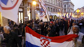Országos ellenzéki tüntetés Horvátországban 