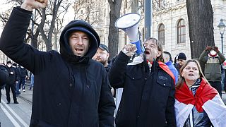 Manifestants réunis à Vienne, Autriche, samedi 23 mars 2024.