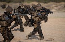 EU soldiers on an exercise in Rota, Spain in 2023