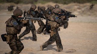 EU-Soldaten bei einer Übung in Rota, Spanien, im Jahr 2023