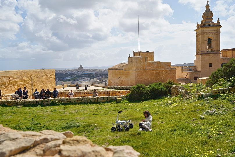The installation "Embassy" by Suez Canal Republic involved an artist interacting with a former exploration rover, in the stunning Cittadella on Gozo island.