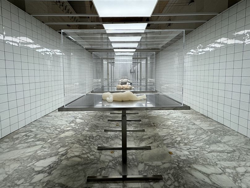 Belgian artist Sofie Muller's installation "The Clean Room" in Malta's National Museum of Archaeology.