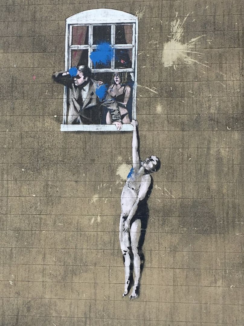 Banksy's "Well Hung Lover"