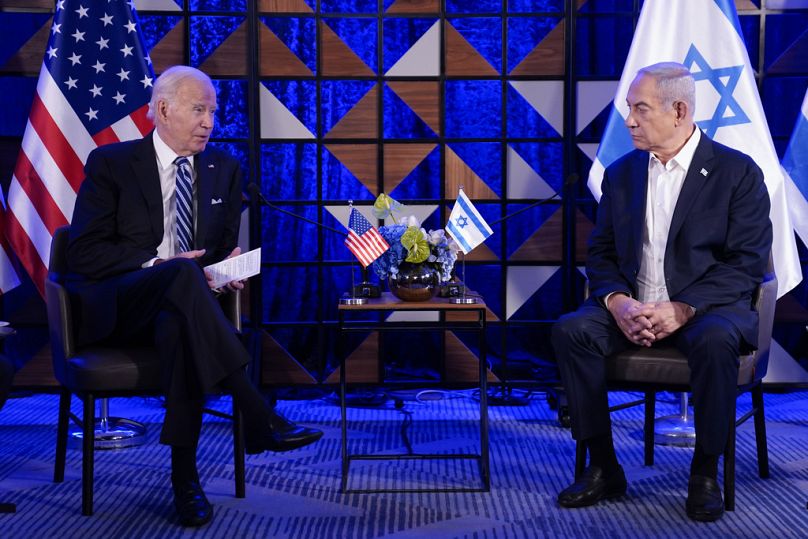 Biden és Netanjahu, 2023 október 18. - Tel Aviv