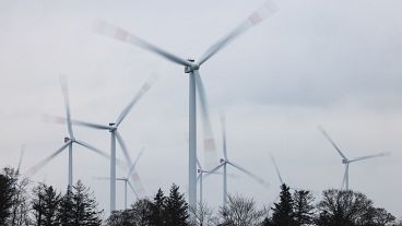 Общинная ветряная электростанция в Шпракебюэле, Германия. ЕС опасается, что субсидируемые китайские компании могут обойти отечественных производителей турбин.